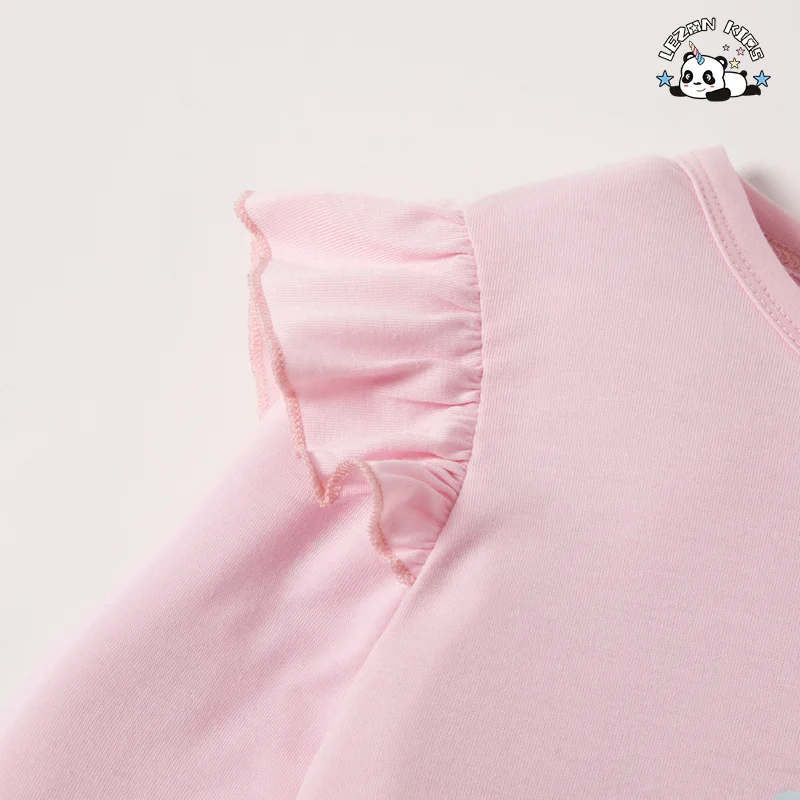 LEZONKIDS - Girls Clothing Dresses Sets Unicorn Print Ruffle Long Sleeve T-shirt Rainbow Tulle Dress Skirt Baby Girls Clothing Sets